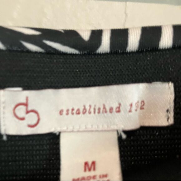 Vintage db Established 1962 Black White Palm Print Stretch Pencil Skirt Sz M - Picture 5 of 11